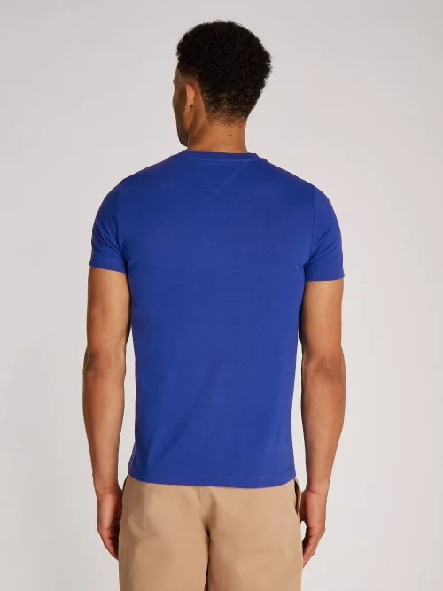 T-shirt Manches Courtes Broderie Tommy Bleu Moyen – Image 2