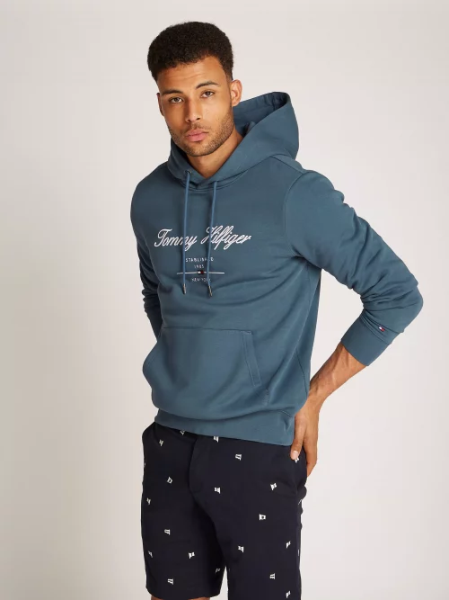 Pull Sweat  Molleton Enfilable Broderie Bleu Moyen – Image 2