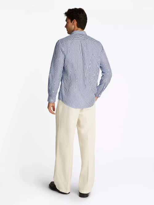Chemise Manches Longues Sport Rayure Baton Bleu Clair – Image 3