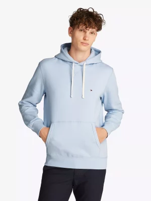 Pull Sweat  Molleton Capuche Bleu Clair
