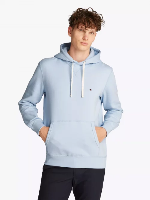 Pull Sweat  Molleton Capuche Bleu Clair