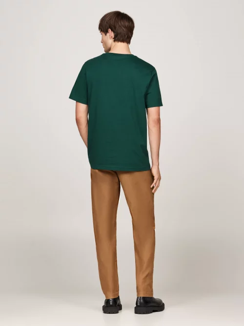 T-shirt Manches Courtes Uni Vert Fonce – Image 2