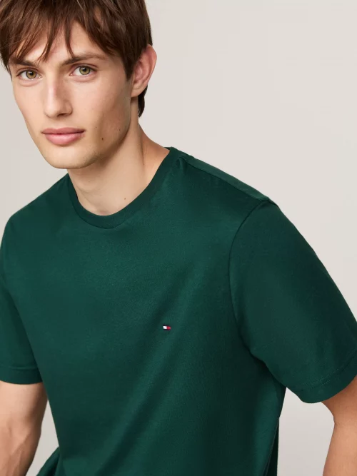 T-shirt Manches Courtes Uni Vert Fonce – Image 3