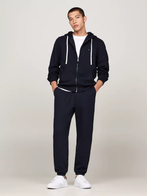 Gilet Manches Longues Molleton Zip Capuche Bleu Fonce – Image 4