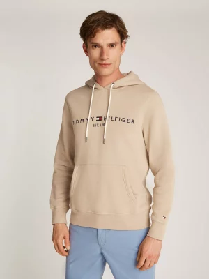 Pull Sweat  Molleton Enfilable Capuche Beige Clair