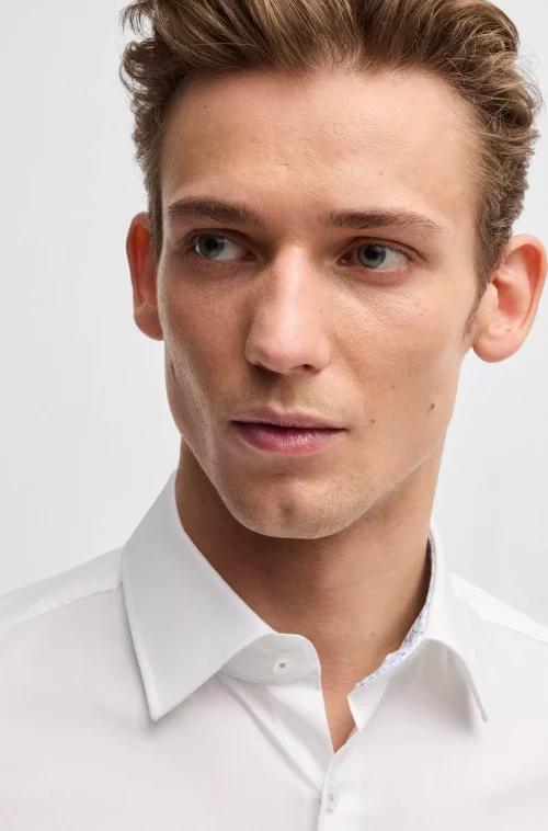 Chemise Manches Longues Ville Pop Unie Avec Oppo Blanc