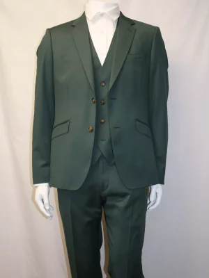 Costume 3 Pieces Serge Verte Las Bang Casino Vert Fonce