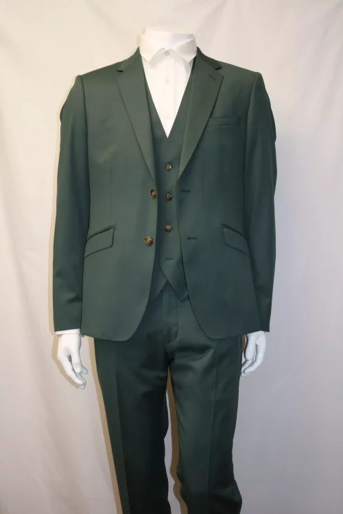 Costume 3 Pieces Serge Verte Las Bang Casino Vert Fonce