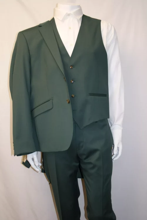 Costume 3 Pieces Serge Verte Las Bang Casino Vert Fonce – Image 3