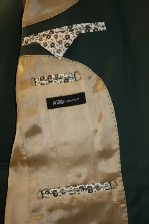 Costume 3 Pieces Serge Verte Las Bang Casino Vert Fonce – Image 4