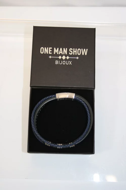 Accessoire Bracelet Cuir *4 Bleu Bleu Fonce – Image 2