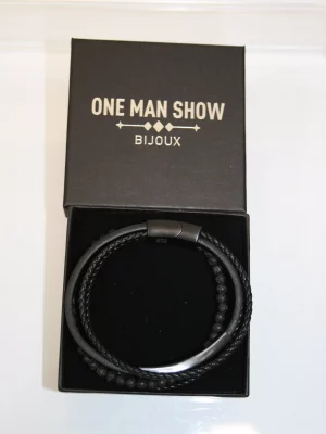 Accessoire Bracelet Cuir *4 Noir Noir Fonce
