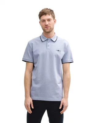 Polo Manches Courtes Pique Bicolore Bleu Clair