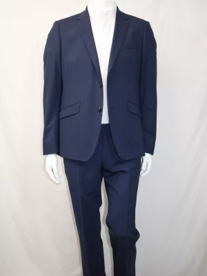 Costume 2 Pieces Toile Unie Las Bang Bleu Moyen