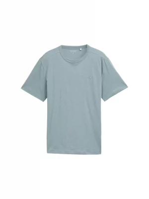 T-shirt Manches Courtes Flamme Uni Bleu Moyen