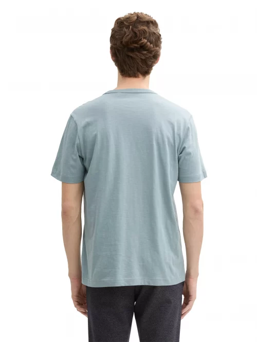 T-shirt Manches Courtes Flamme Uni Bleu Moyen – Image 2