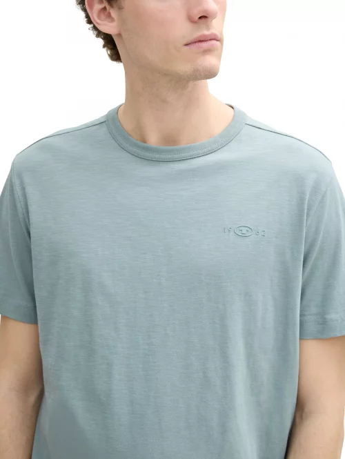 T-shirt Manches Courtes Flamme Uni Bleu Moyen – Image 3