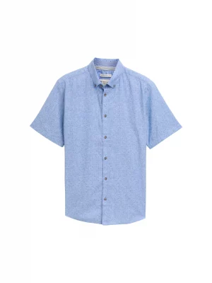 Chemise Manches Courtes Sport Lin Coton Allover Bleu Clair