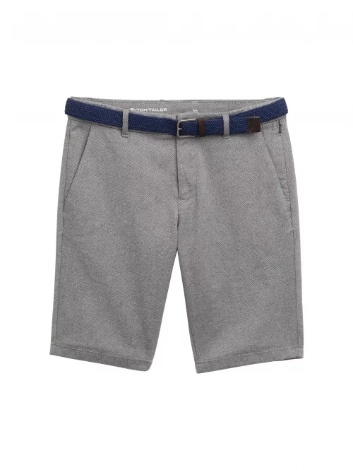 Pantalon Bermuda  Structure Bleu Moyen – Image 3
