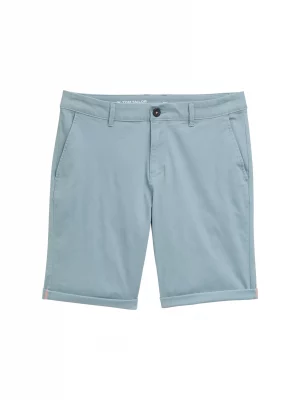 Pantalon Bermuda  Gabardine Stretch Bleu Moyen