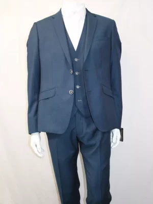 Costume 3 Pieces Serge Unie Ardoise Las Bang Casino Bleu Moyen