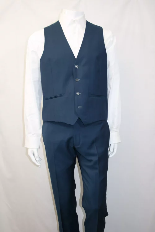 Costume 3 Pieces Serge Unie Ardoise Las Bang Casino Bleu Moyen – Image 2