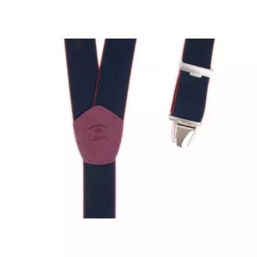 Accessoire Bretelles Unies Contraste Bordeaux Bleu Fonce