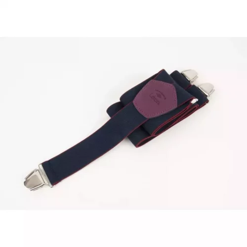 Accessoire Bretelles Unies Contraste Bordeaux Bleu Fonce – Image 2