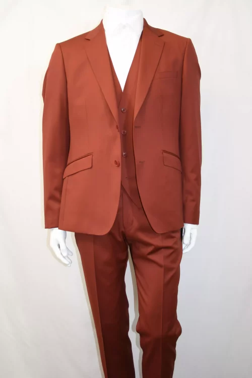 Costume 3 Pieces Serge Brique Las Bang Casino Rouge Moyen
