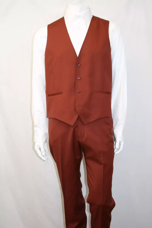 Costume 3 Pieces Serge Brique Las Bang Casino Rouge Moyen – Image 2