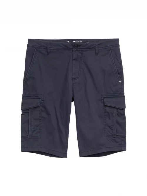 Pantalon Bermuda  Cargo Micro Print Bleu Fonce