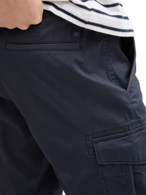 Pantalon Bermuda  Cargo Micro Print Bleu Fonce – Image 2