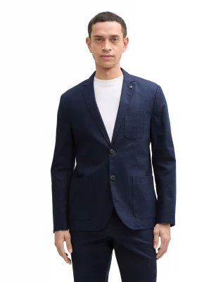 Veste Ville Lin Coton 3pp Bleu Fonce