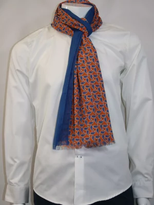 Accessoire Echarpe Coton Dessin Cachemire Orange Moyen