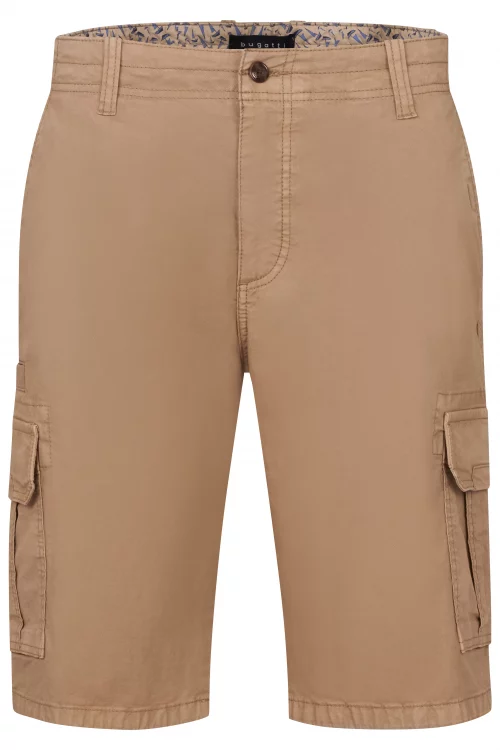 Pantalon Bermuda  Cargo Uni Beige Moyen