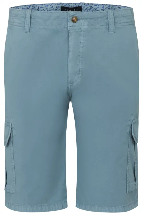 Pantalon Bermuda  Cargo Uni Bleu Moyen