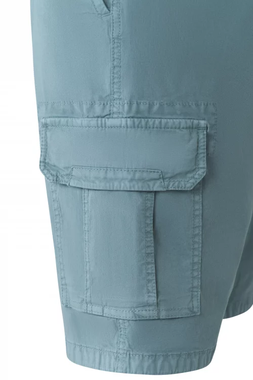 Pantalon Bermuda  Cargo Uni Bleu Moyen – Image 3