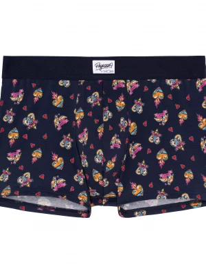 Accessoire Shorty Couple Perroquets Bleu Fonce