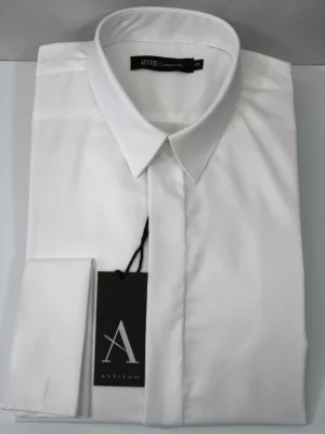 Chemise Manches Longues Ville Slim Twill Uni Mousquetaires Blanc