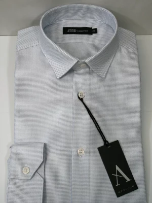 Chemise Manches Longues Ville Faux Uni Modern-2 Bleu Clair