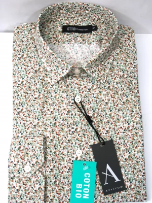 Chemise Manches Longues Ville Ballons Modern-2 Kaki Moyen