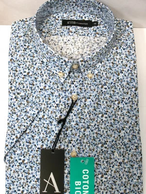 Chemise Manches Courtes Sport Ballons Modern-3 Bleu Moyen