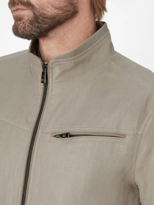Grosse Piece Blouson Coton Lin Twill Beige Clair – Image 4
