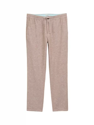 Pantalon Sport Lin Coton Elastique Beige Clair