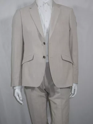 Costume 2 Pieces Toile Lin Las Bang Beige Clair