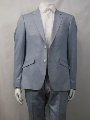 Costume 2 Pieces Toile Tencel Las Bang Bleu Clair