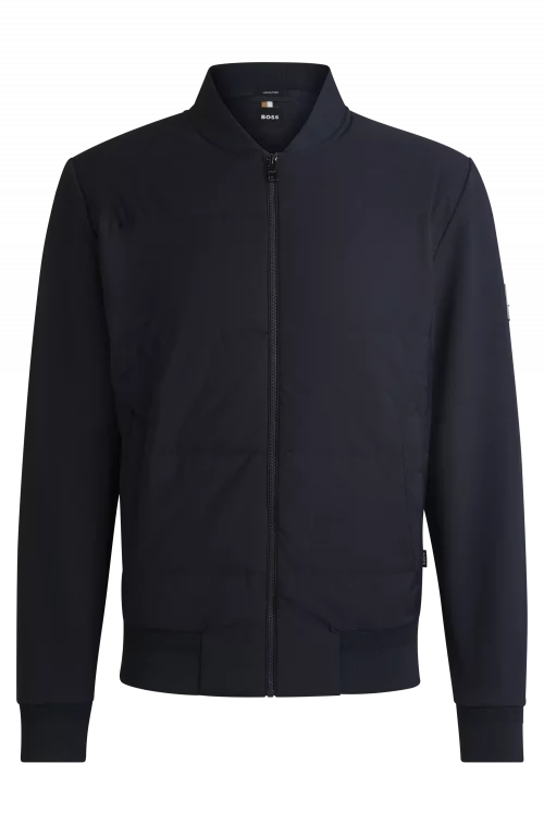 Gilet Manches Longues Bi-matiere Bleu Fonce
