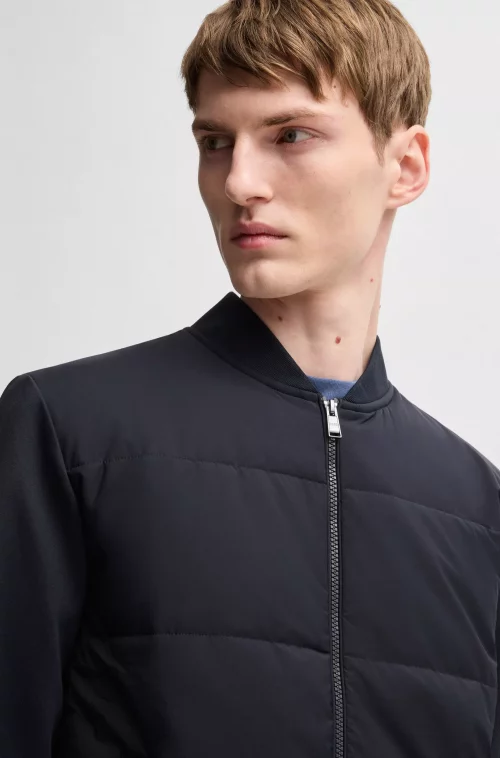 Gilet Manches Longues Bi-matiere Bleu Fonce – Image 2