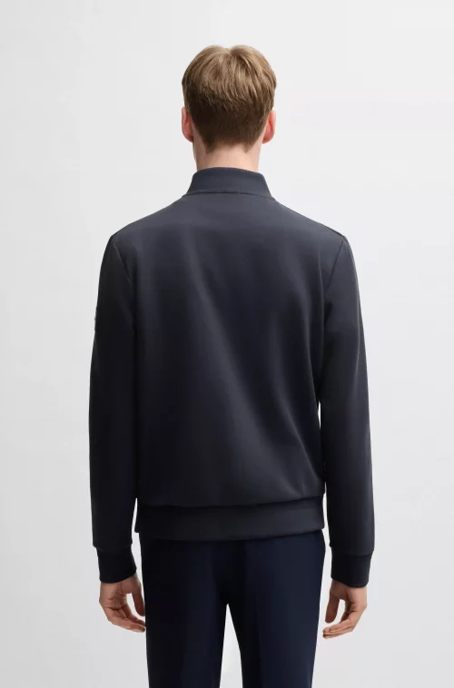Gilet Manches Longues Bi-matiere Bleu Fonce – Image 3