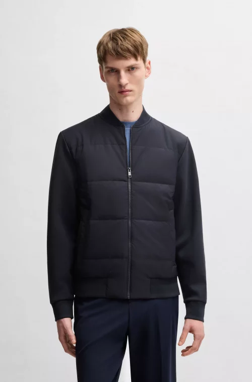 Gilet Manches Longues Bi-matiere Bleu Fonce – Image 4